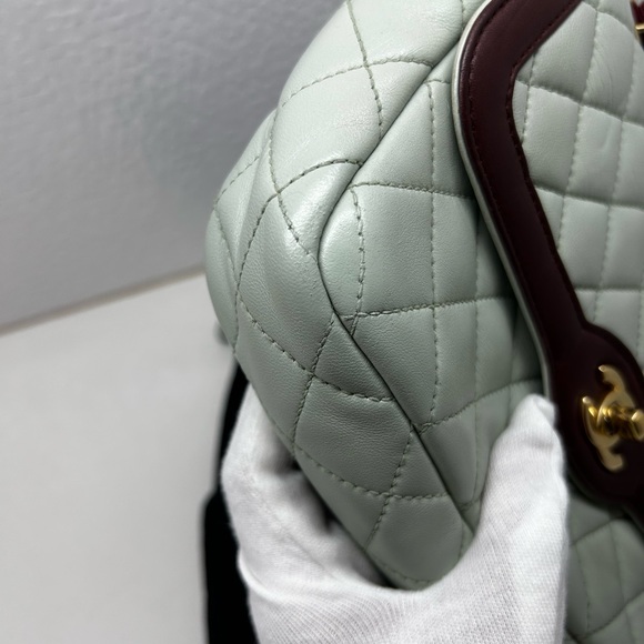 QUILTED LAMBSKIN 2-TONE FLAP BAG - Picture 8 of 16